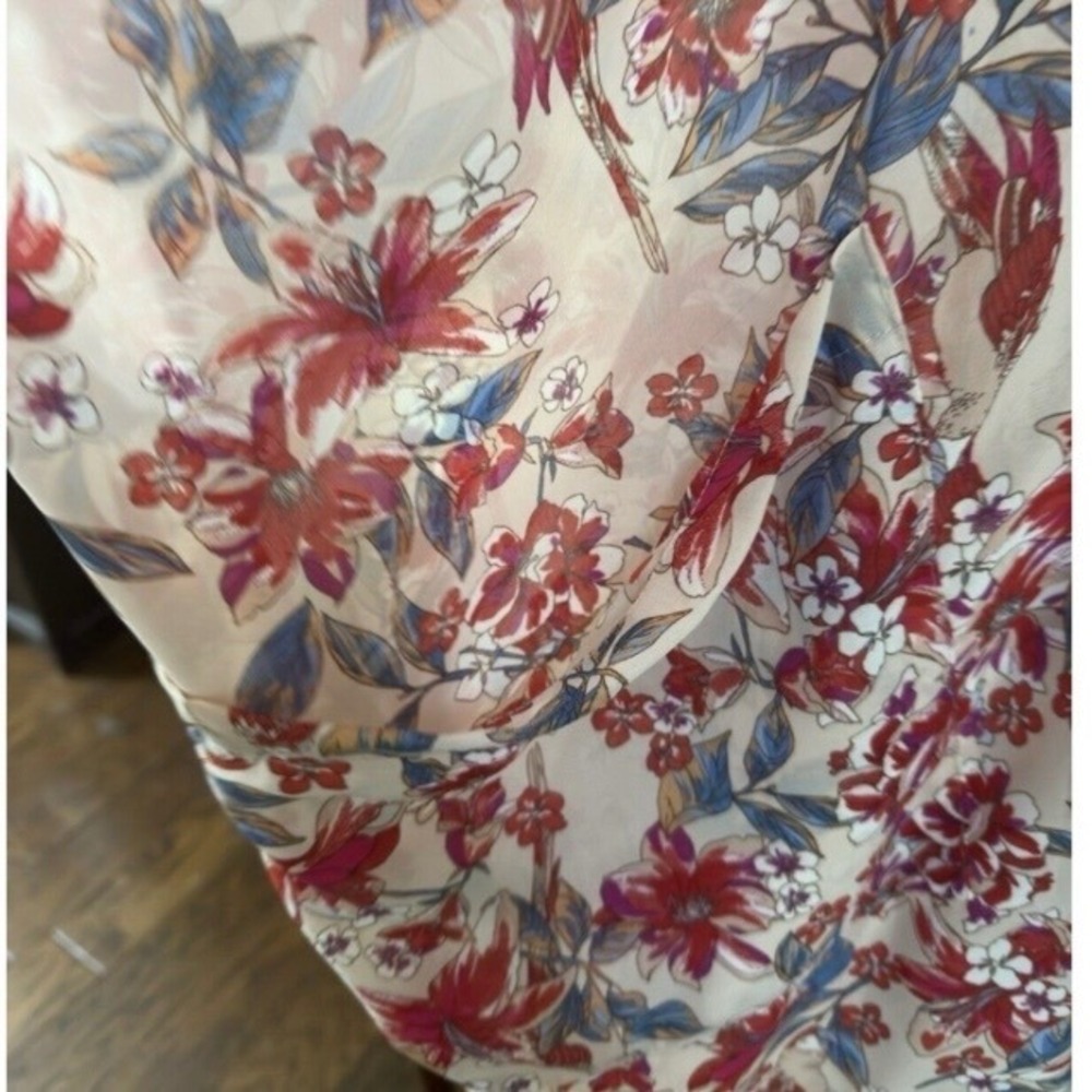 Floral Kimono Women 1X Plus Open Front Topper Pockets Boho Signature Studio - Picture 6 of 12